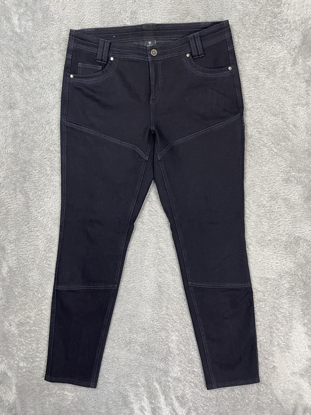 Kuhl Skinny Jeans Womens 14 Short Blue Wash Mid Rise Stretch Adjustable Waist